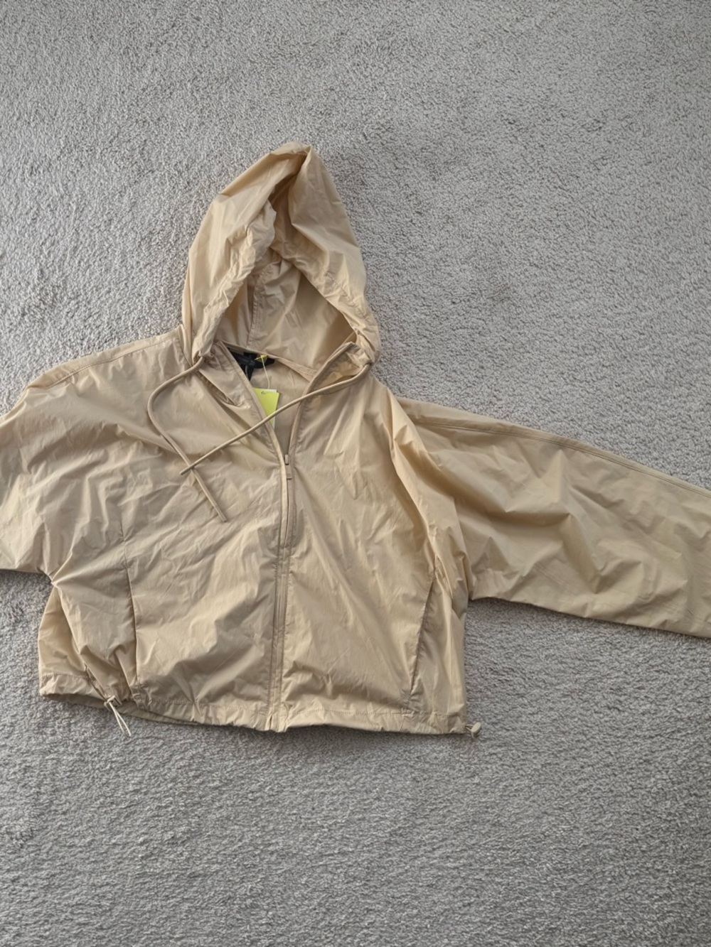 all in motion Beige Packable Jacket with Neon Tag Detail